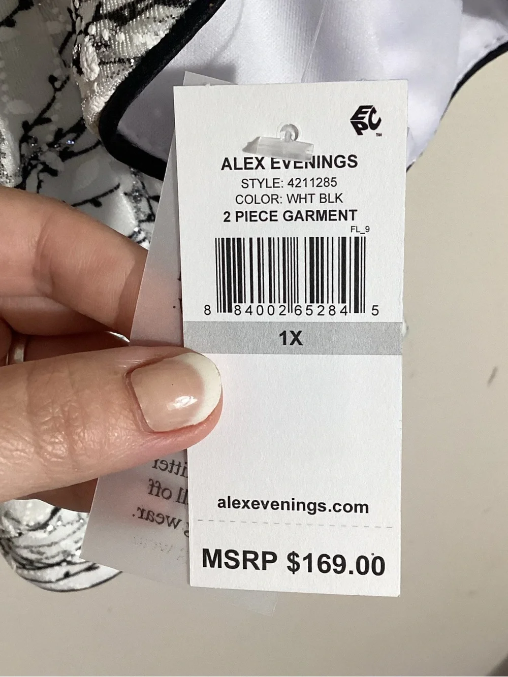 Alex Evenings Plus Mandarin Neck Glitter Twin Set 1X